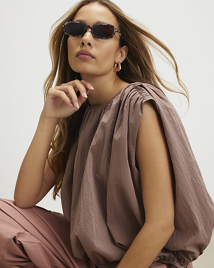 Tortoiseshell Slim Oval Sunglasses