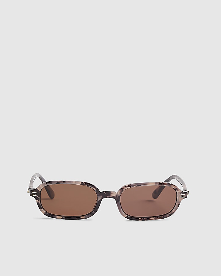 Tortoiseshell Slim Oval Sunglasses