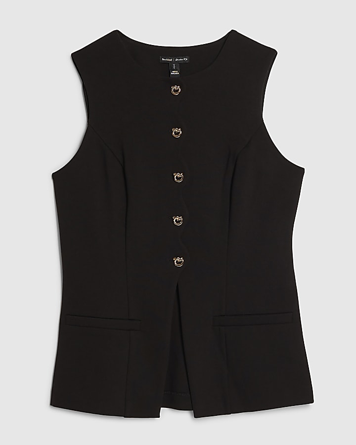Black Scallop Waistcoat