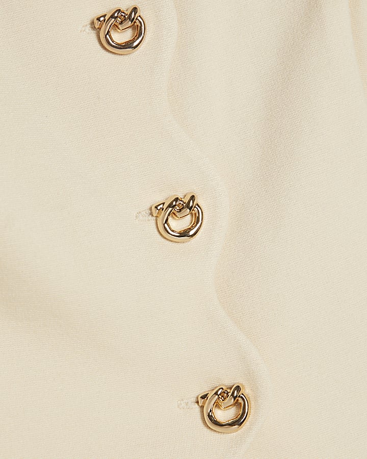 Cream Scallop Ponte Waistcoat