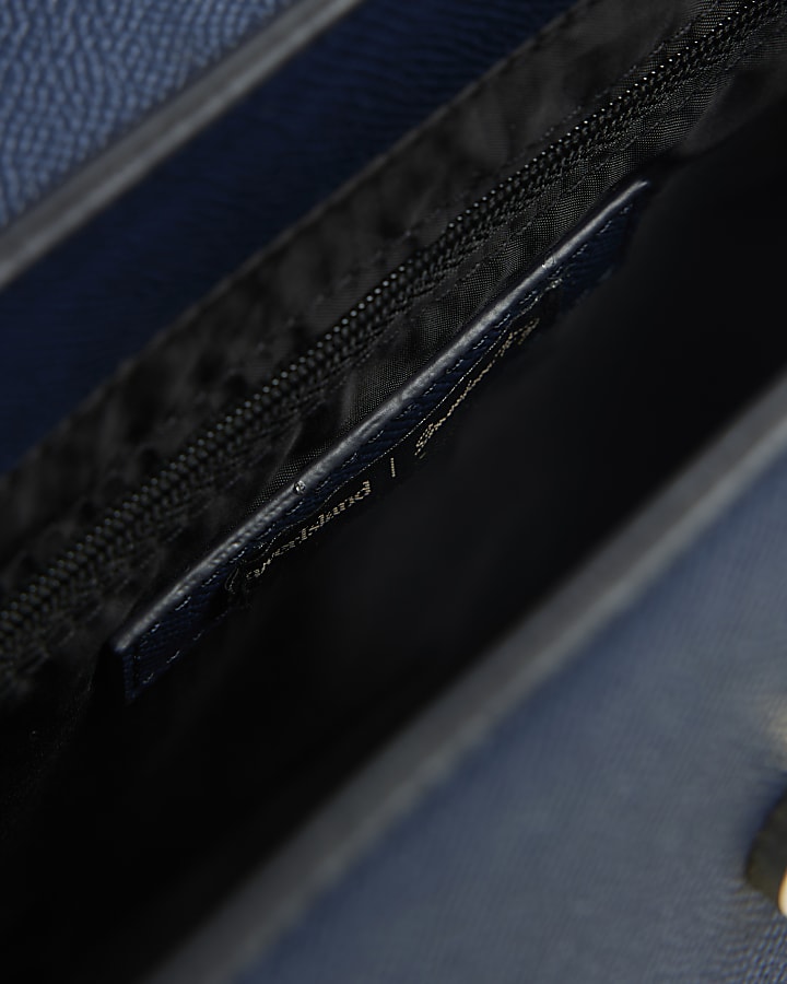 Blue Embossed Charm Tote Bag