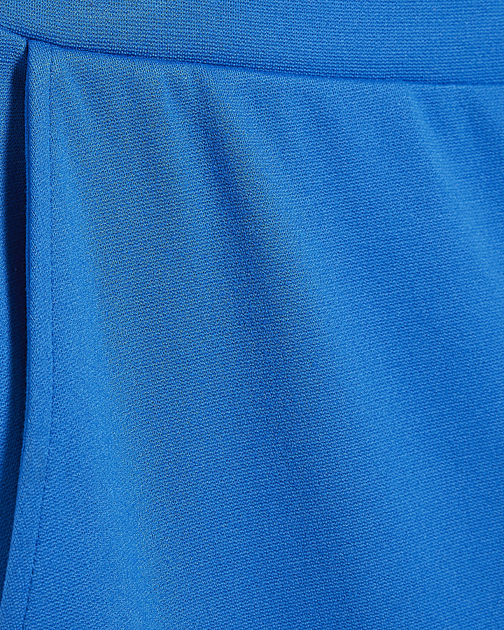 Blue Stretch Wide Leg Trousers