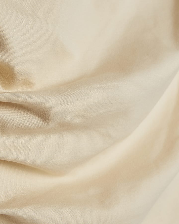 Cream Sleeveless Ponte Drape Top