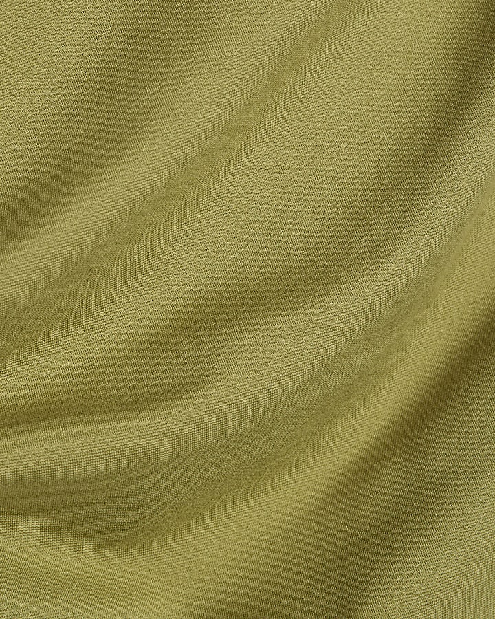 Green Sleeveless Ponte Drape Top