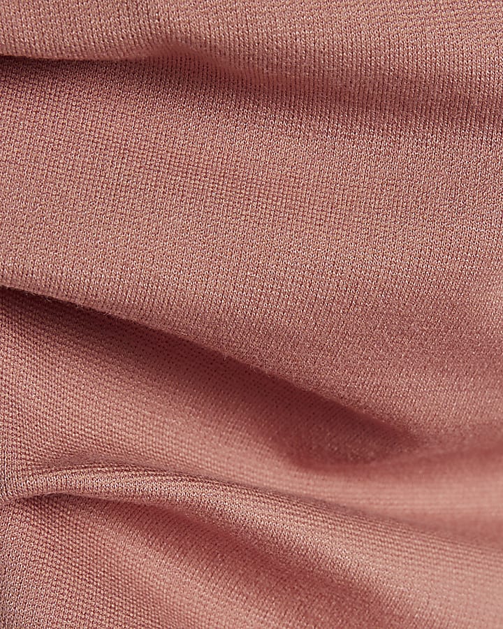 Pink Stretch Sleeveless Drape Top