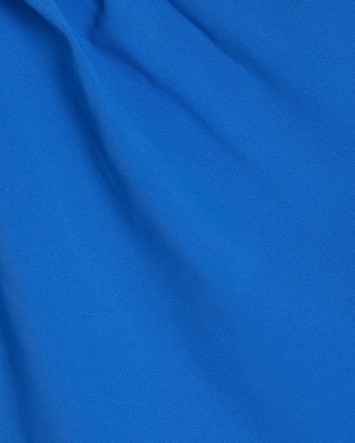 Blue Sleeveless Slash Neck Top