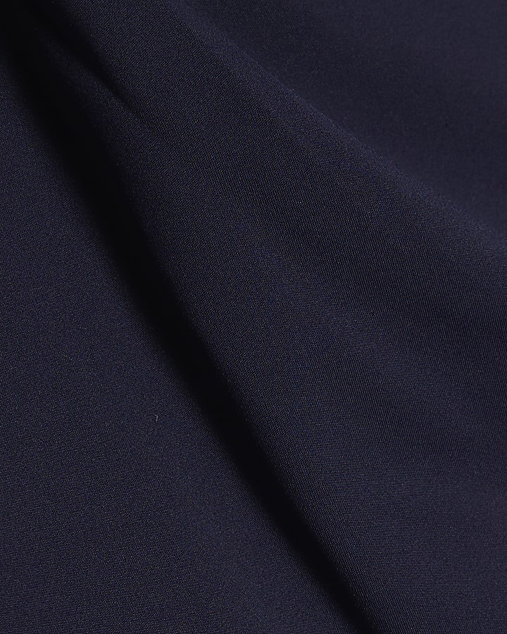 Navy Sleeveless Slash Neck Top