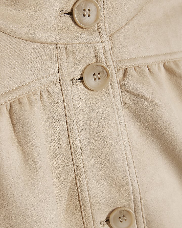 Pink Faux Suede Long Sleeve Jacket