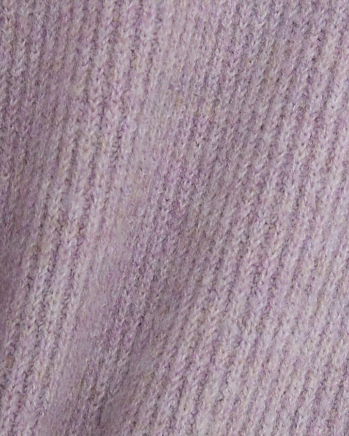 Purple Knitted Funnel Neck Jumper