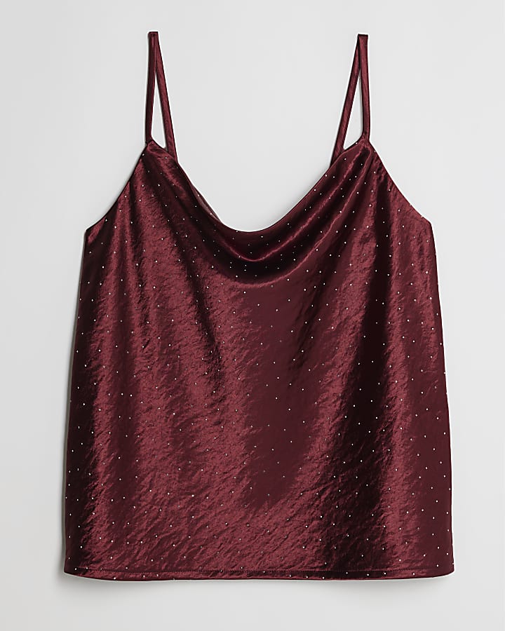 Red Diamante Cami Top