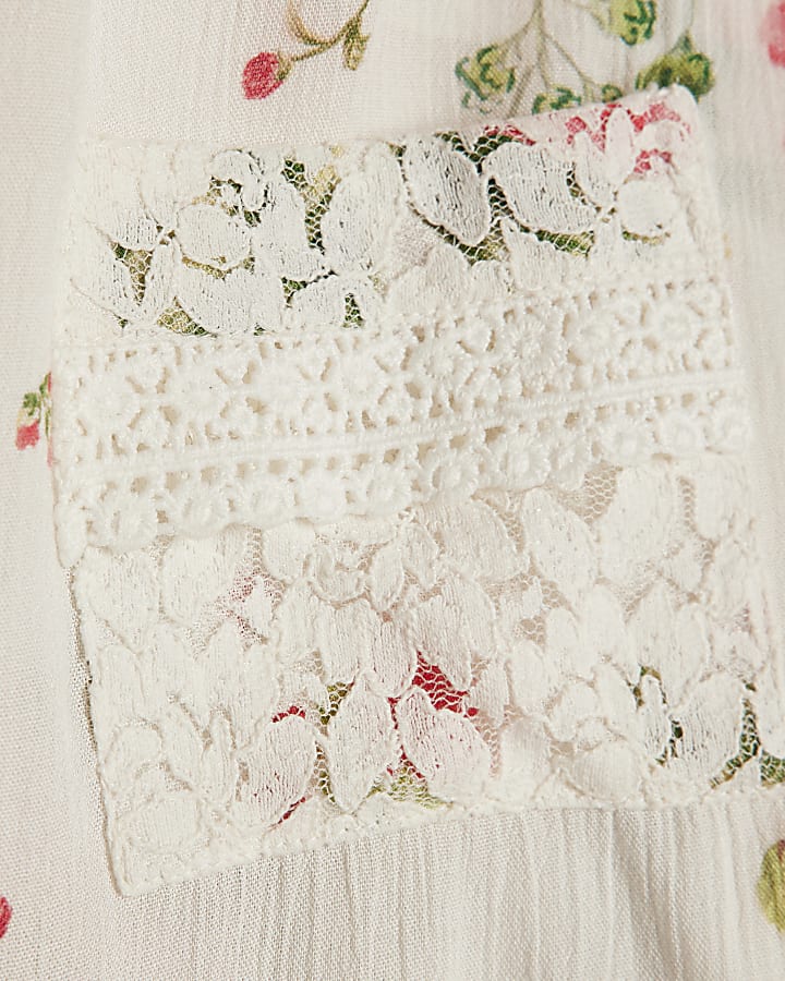 Red Floral Shirt and Trousers Pyjama Set