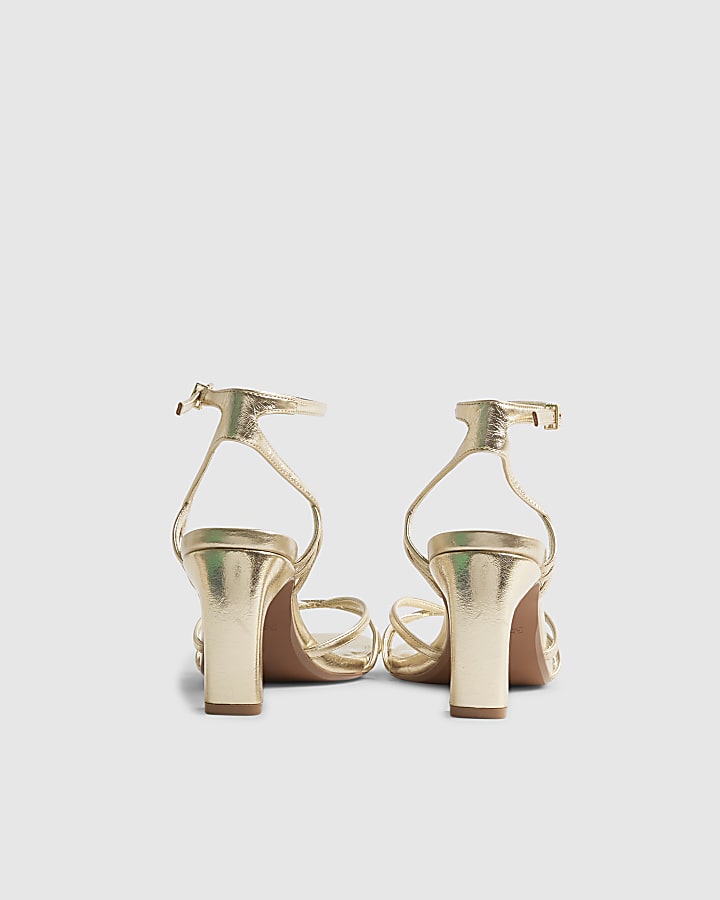 Gold Caged Sandal Heels