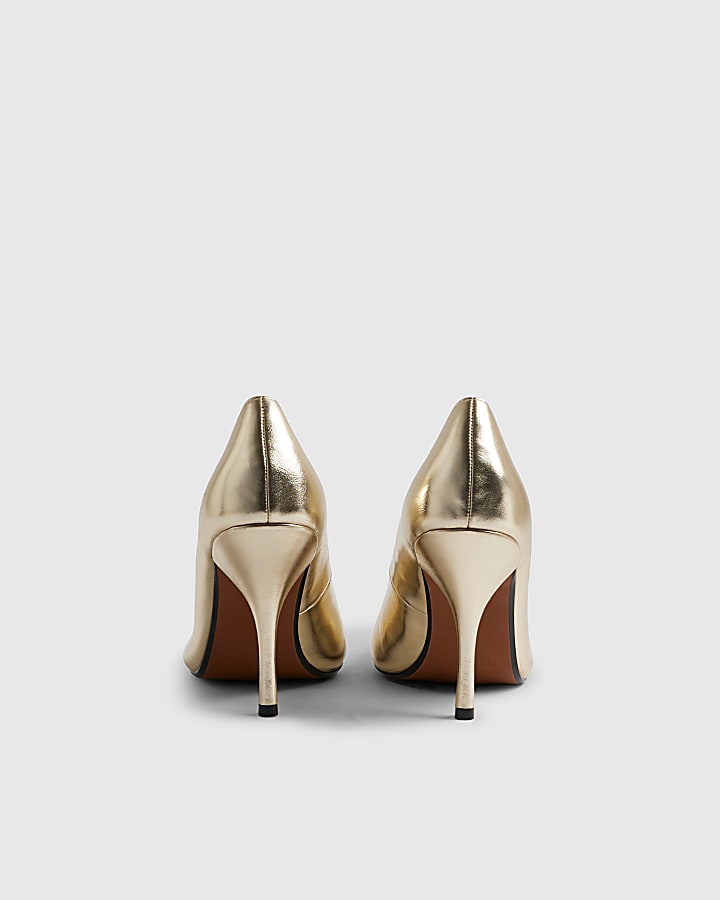 Gold Heeled Court Shoes
