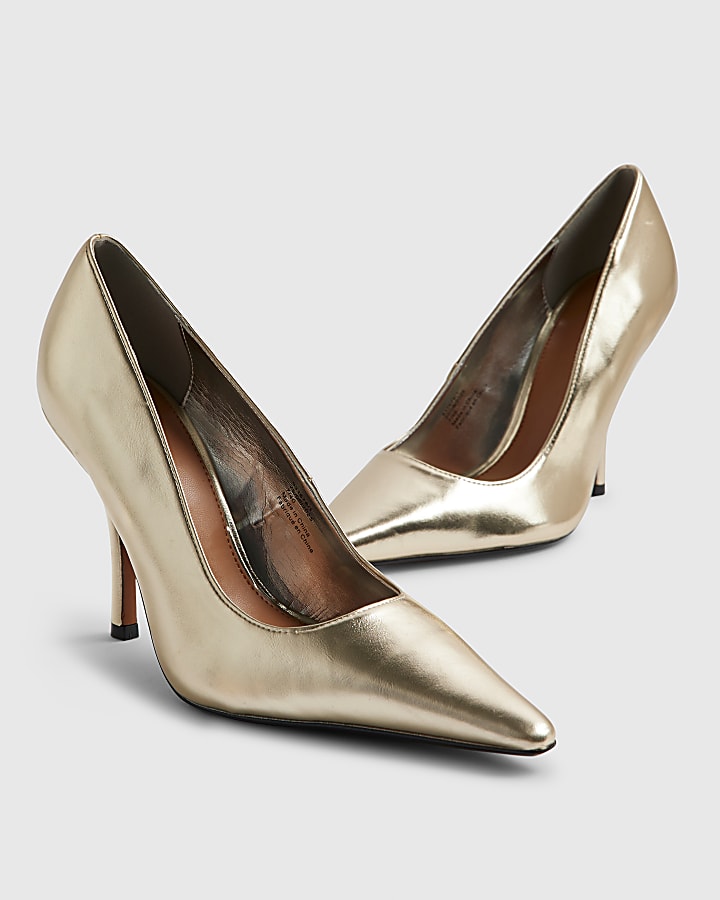Gold Heeled Court Shoes