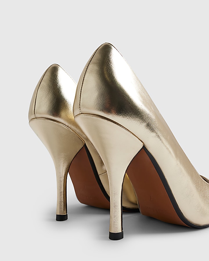 Gold Heeled Court Shoes