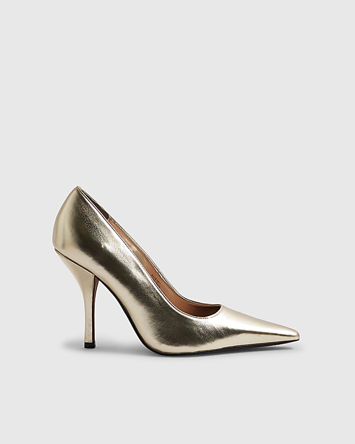 Gold Heeled Court Shoes