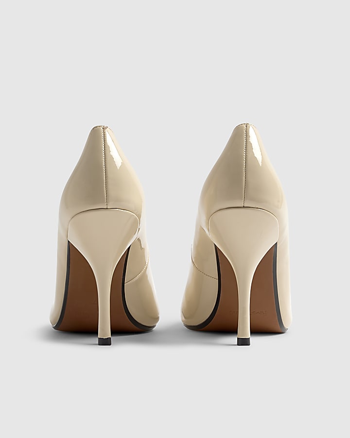Cream Patent Court Heels