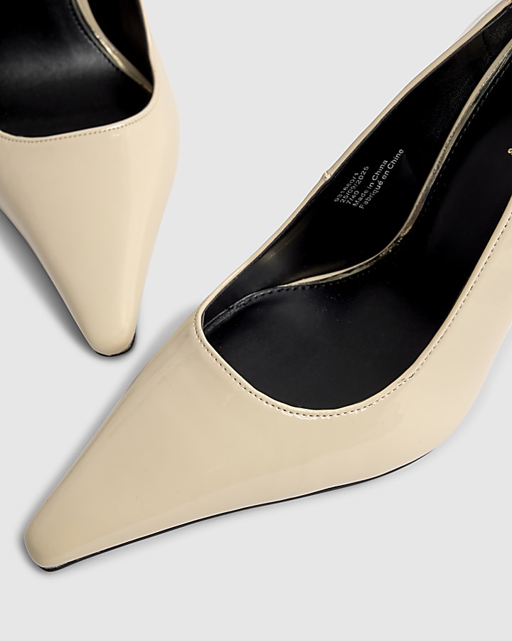 Cream Patent Court Heels