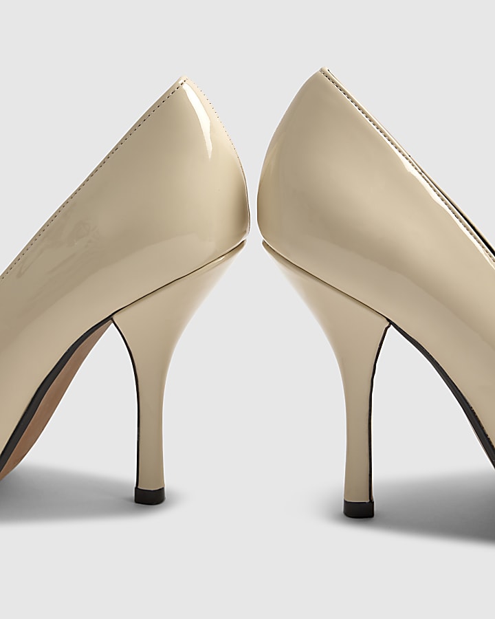 Cream Patent Court Heels