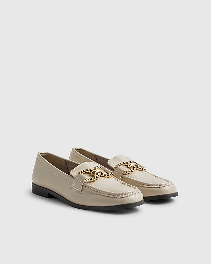 Cream Gold Trim Loafers