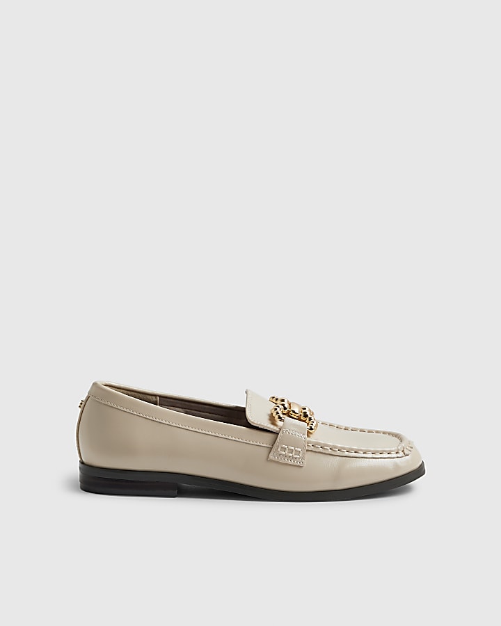 Cream Gold Trim Loafers