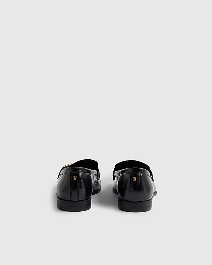 Black Gold Trim Loafers