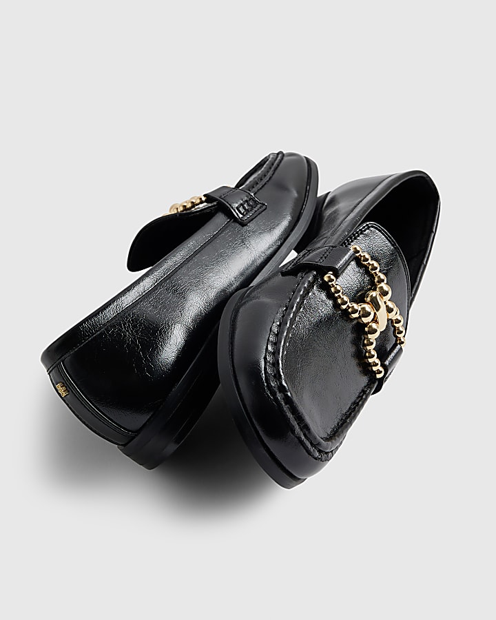 Black Gold Trim Loafers