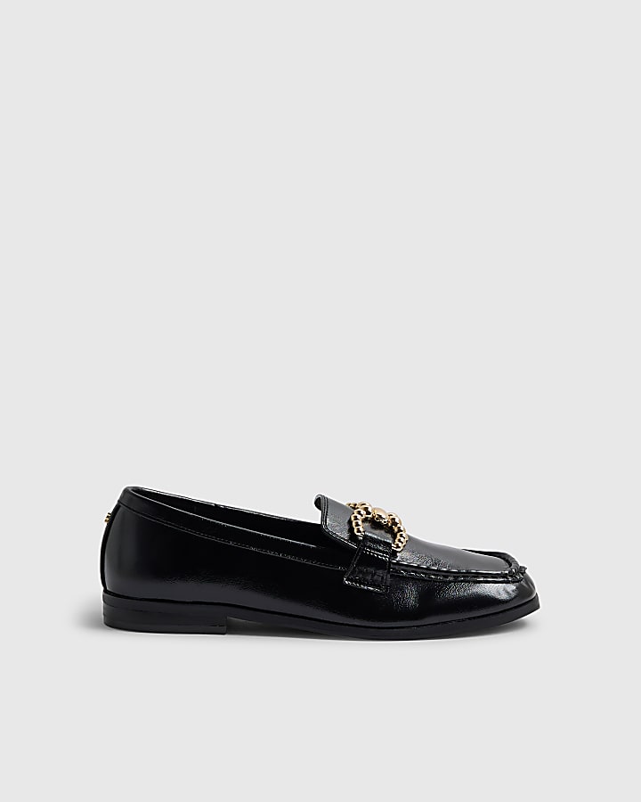 Black Gold Trim Loafers