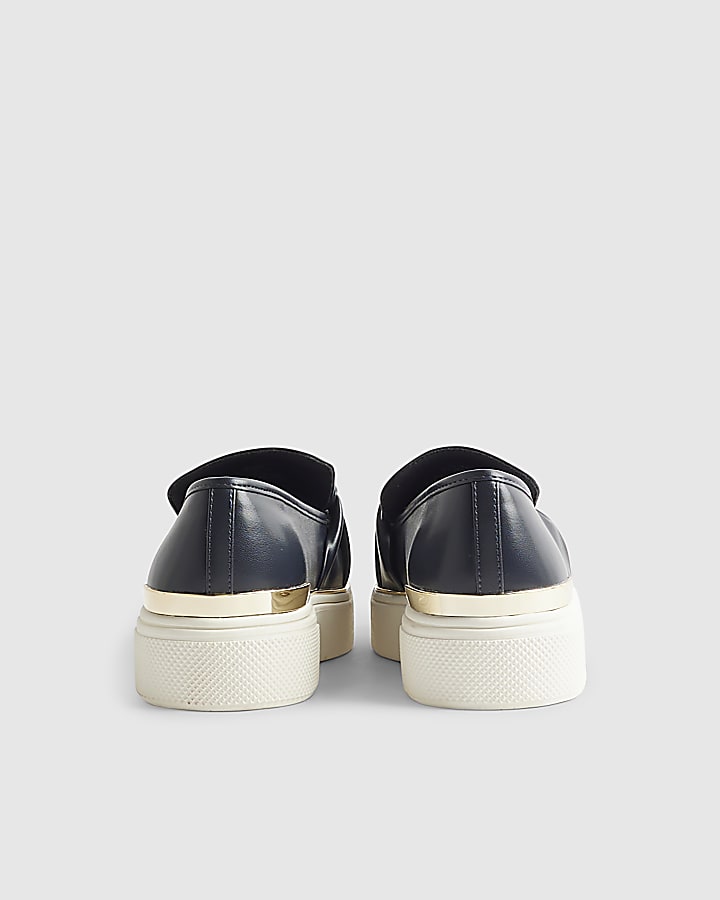 Navy Ring Twist Slip On Trainers