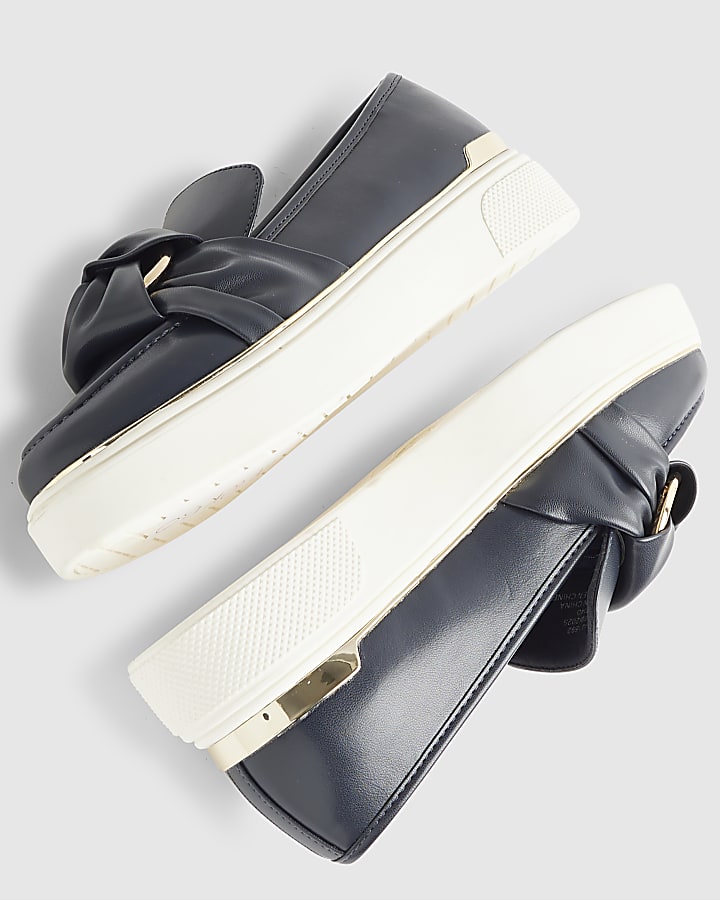 Navy Ring Twist Slip On Trainers