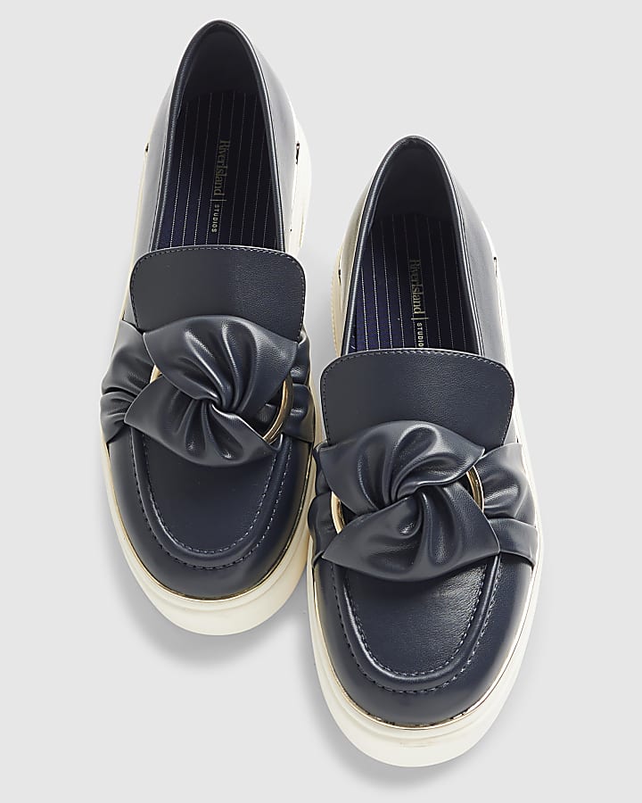 Navy Ring Twist Slip On Trainers