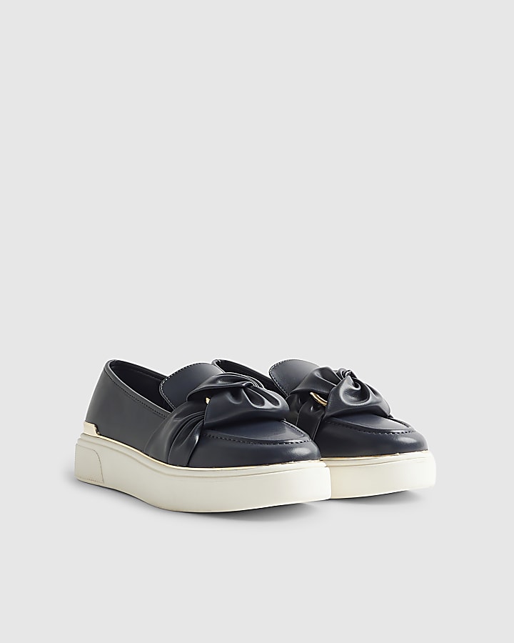 Navy Ring Twist Slip On Trainers