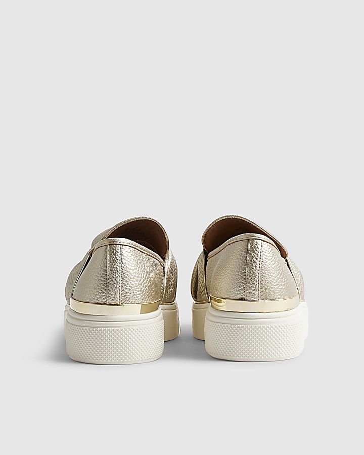 Gold Ring Twist Slip On Trainers