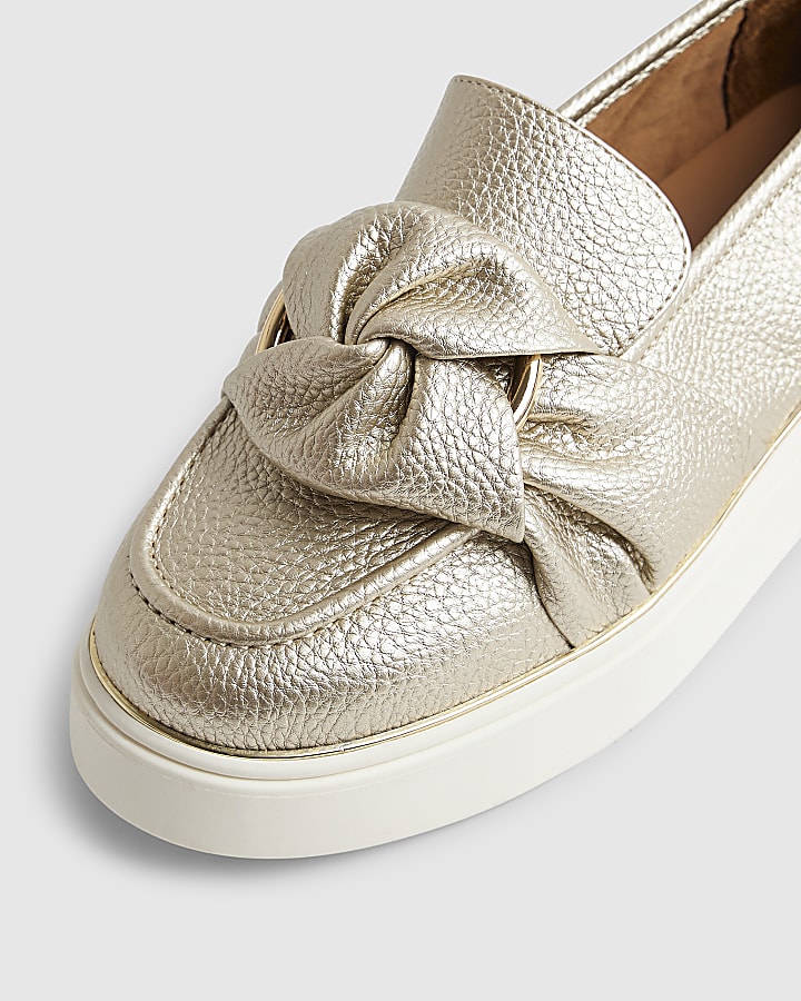Gold Ring Twist Slip On Trainers