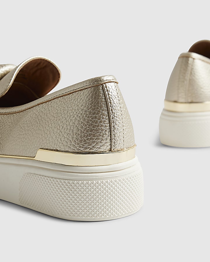 Gold Ring Twist Slip On Trainers