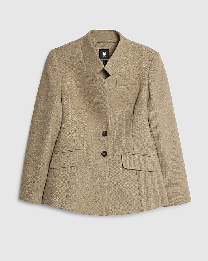RI Studio Beige High Collar Blazer