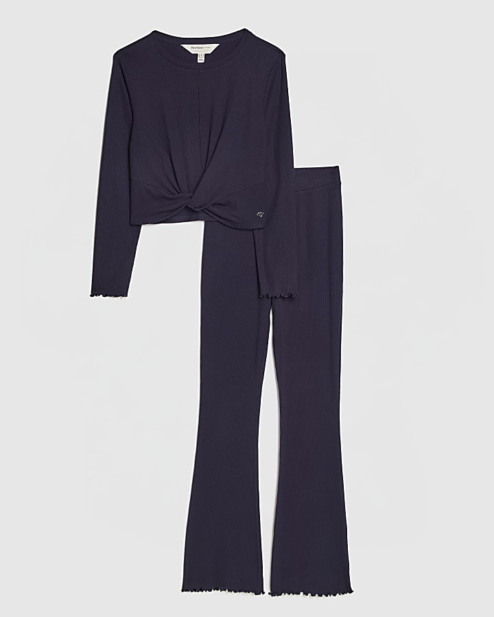 Navy Twist Top Lounge Set
