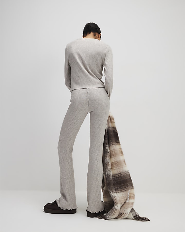 Beige Twist Top Loungewear Set