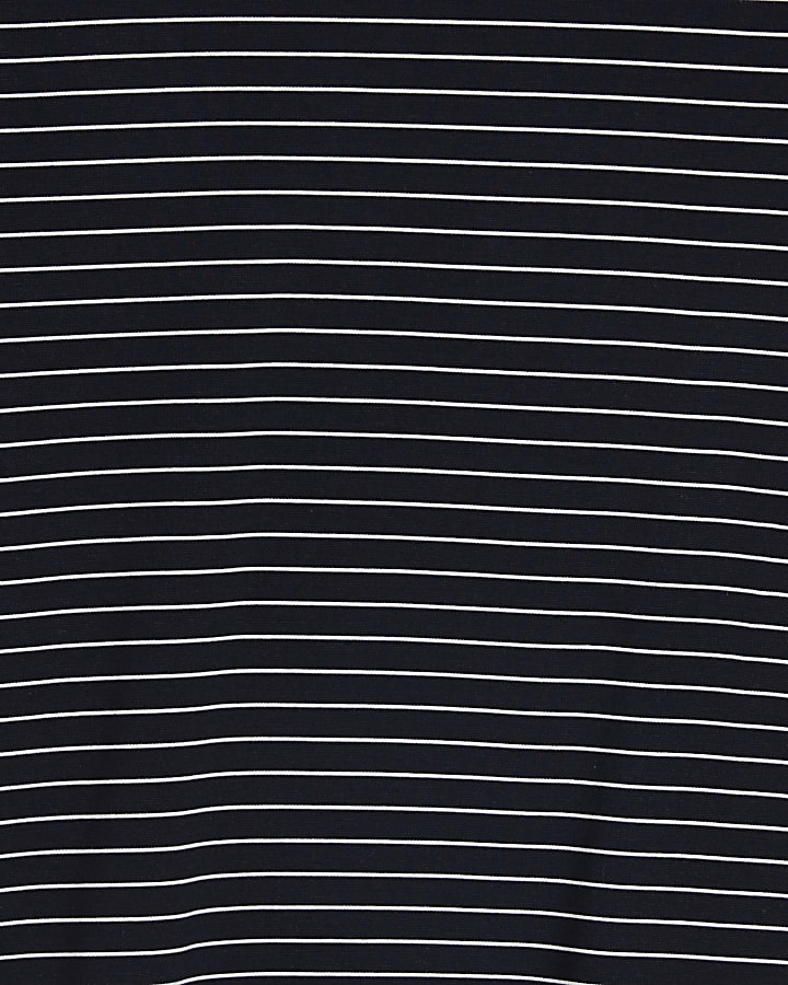 Navy Short Sleeve Striped Top
