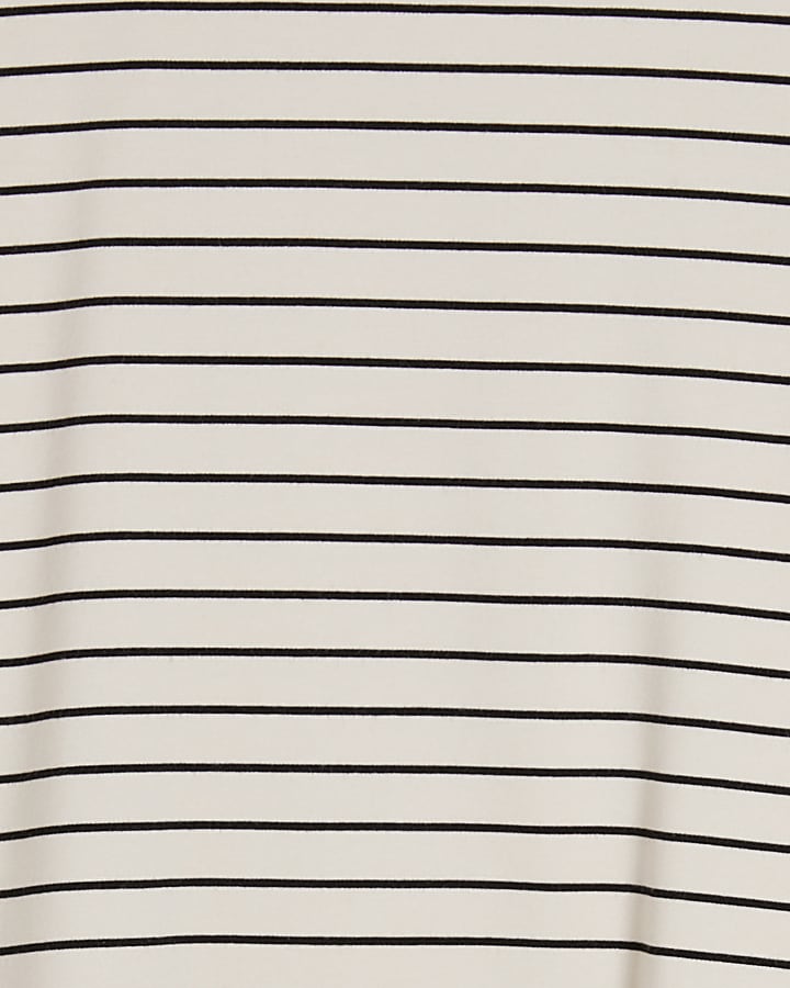 Cream Short Sleeve Striped Top