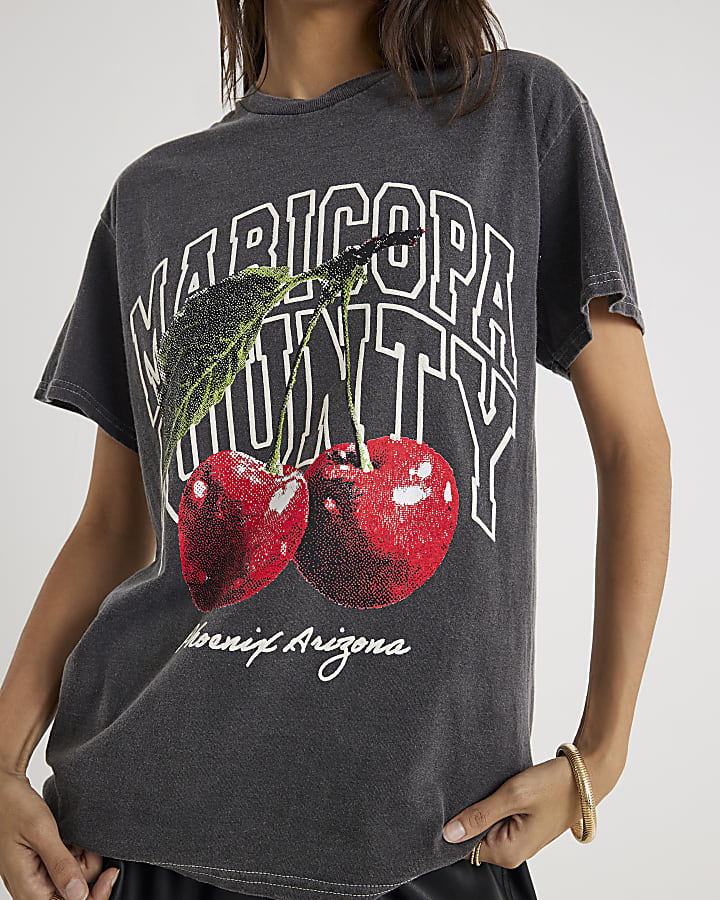Grey Short Sleeve Arizona Cherry T-shirt