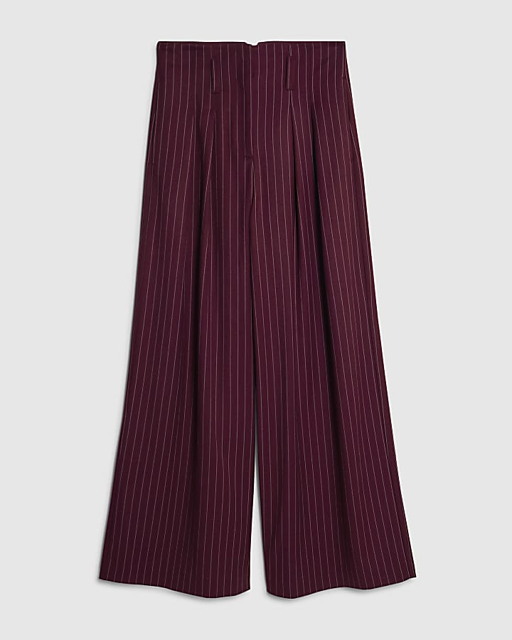 Red Pinstripe Ultra High Waist Trousers