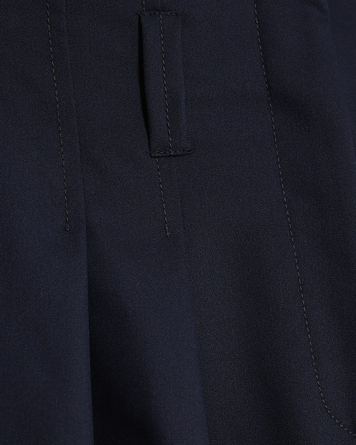 Navy Ultra High Waist Wide Leg Trousers