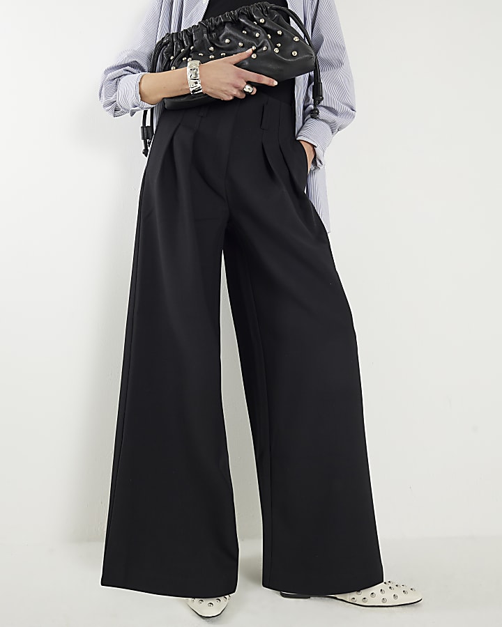 Black Ultra High Waist Wide Leg Trousers