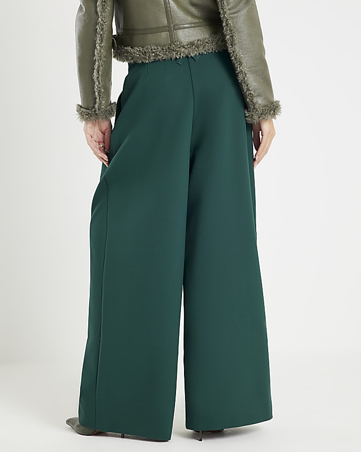Green Ultra High Waist Wide Leg Trousers