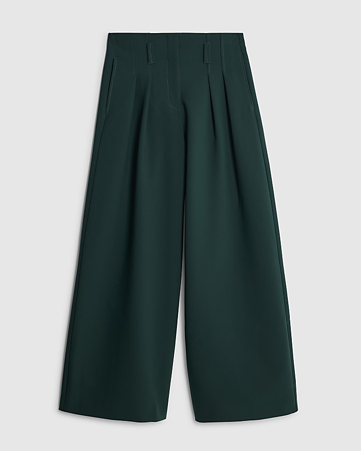 Green Ultra High Waist Wide Leg Trousers