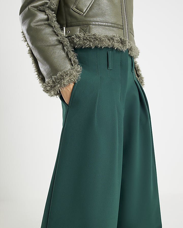 Green Ultra High Waist Wide Leg Trousers