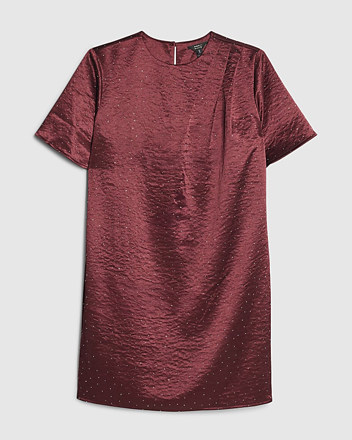Red Diamante Shift Dress