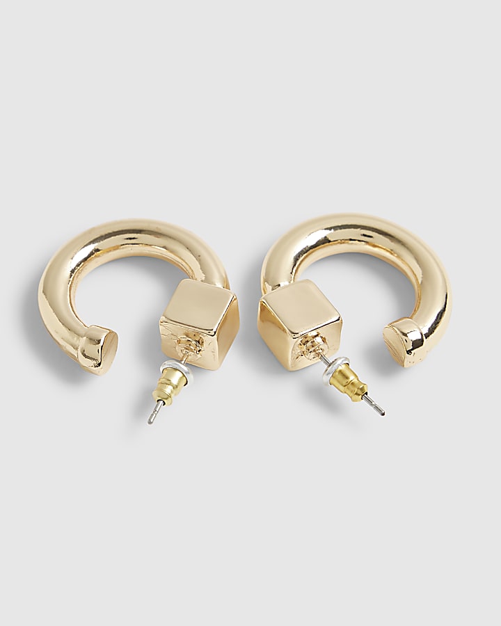 Gold Squared Hoop Earrings