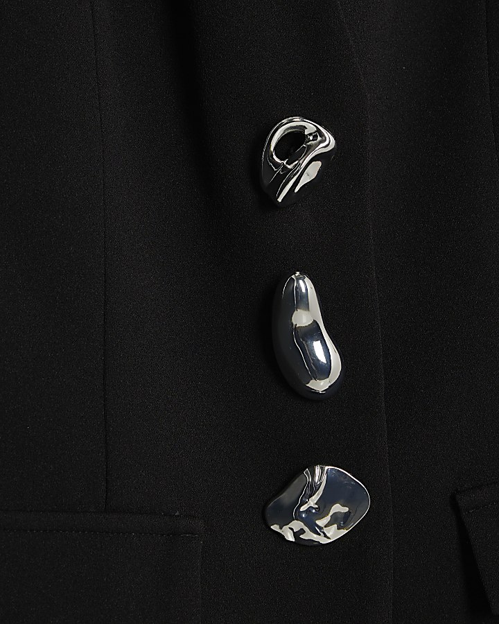 Black Sleeveless Button Waistcoat